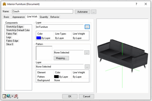Line Work dialog